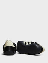 Adidas - Wales Bonner Karintha Lo Satin Sneakers in Core Black, Dark Brown and Cream White