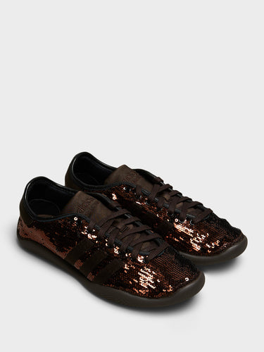 Adidas - Wales Bonner Karintha Sequin Sneakers in Supplier Colour, Dark Brown and Core Black