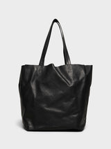 AF Agger - Leather Tote Bag in Black