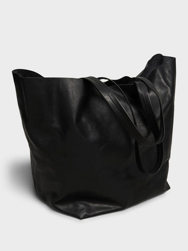 AF Agger - Leather Tote Bag in Black