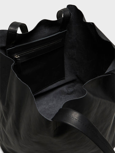 AF Agger - Leather Tote Bag in Black