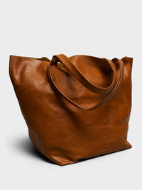 AF Agger - Leather Tote Bag in Cognac