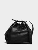 AF Agger - Leather Bucket Bag in Black