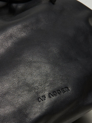 AF Agger - Leather Bucket Bag in Black