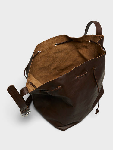 AF Agger - Leather Bucket Bag in Brown