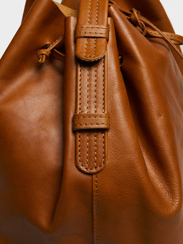 AF Agger - Leather Bucket Bag in Cognac