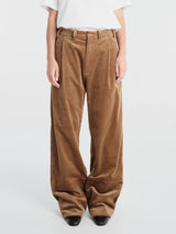 AF Agger - Corduroy Box Trousers in Tobacco