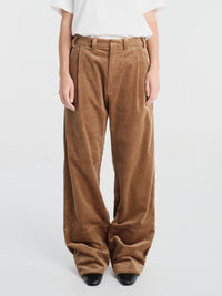 AF Agger - Corduroy Box Trousers in Tobacco