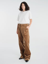 AF Agger - Corduroy Box Trousers in Tobacco
