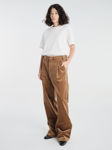 AF Agger - Corduroy Box Trousers in Tobacco