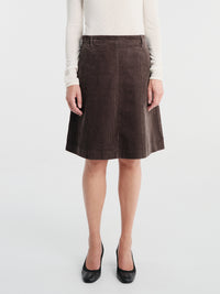 Aiayu - Estelle Skirt Short Corduroy in Smokey Brown