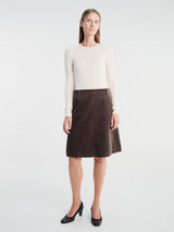 Aiayu - Estelle Skirt Short Corduroy in Smokey Brown