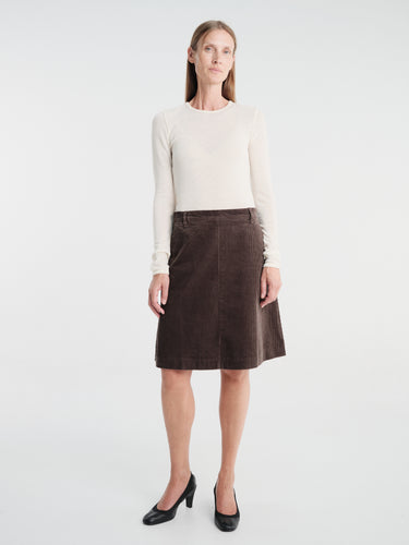 Aiayu - Estelle Skirt Short Corduroy in Smokey Brown