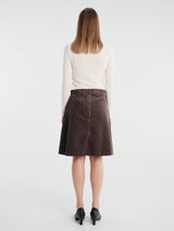 Aiayu - Estelle Skirt Short Corduroy in Smokey Brown