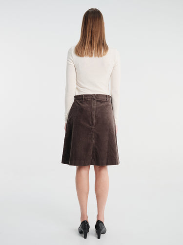 Aiayu - Estelle Skirt Short Corduroy in Smokey Brown