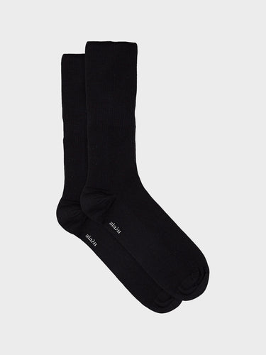 Aiayu - Wool Rib Socks in Black