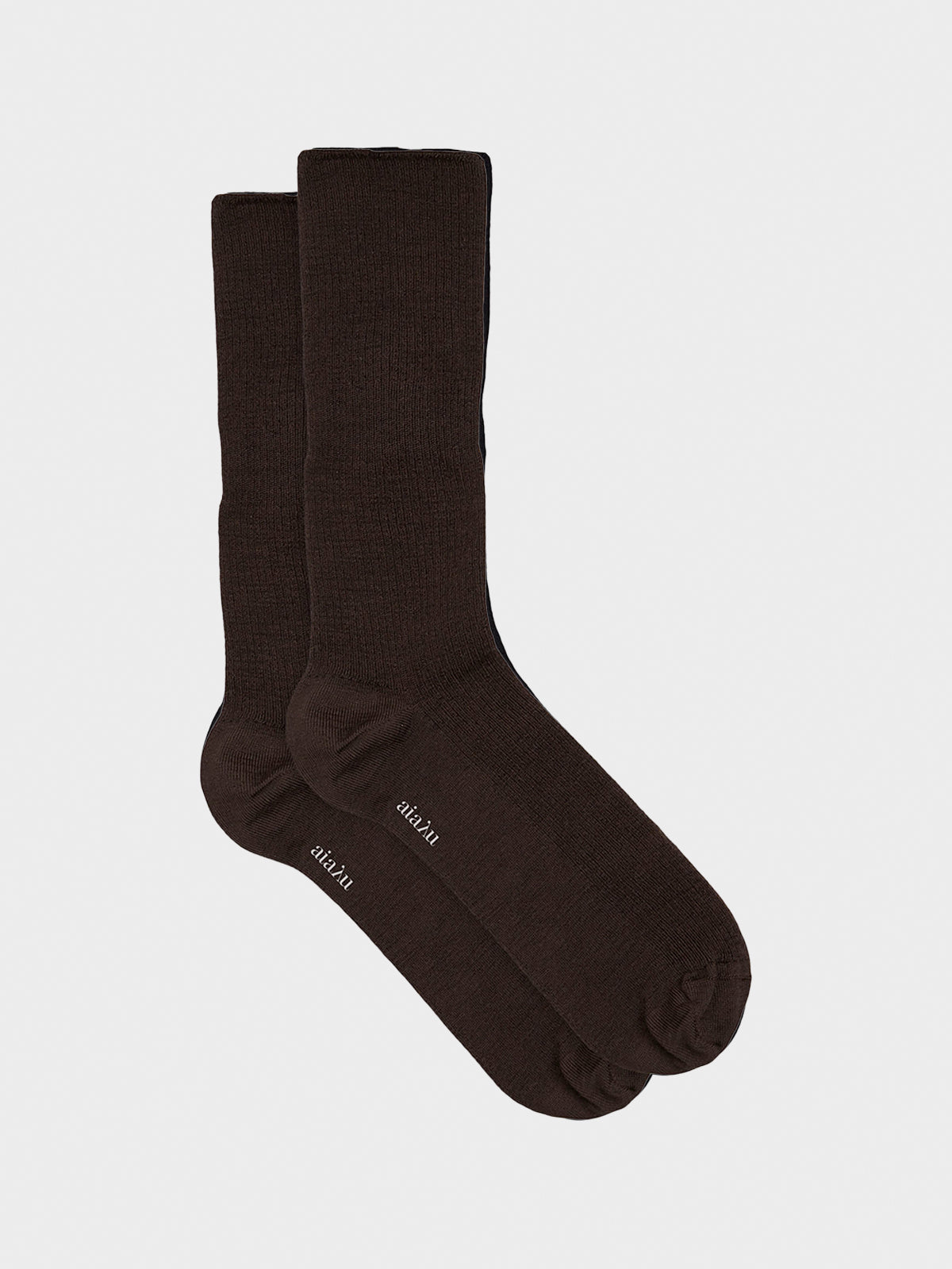 Aiayu - Wool Rib Socks in Brown