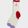 Alex Zono - Feet Huggers Running Loves You Socks in Cream, Red and Pink