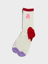 Alex Zono - Feet Huggers Running Loves You Socks in Cream, Red and Pink
