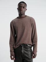 Another Aspect - Another T-Shirt 3.0 in Brown and Ecru Stripe