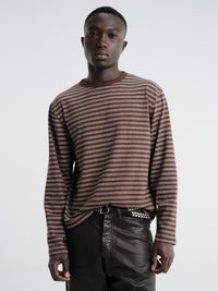 Another Aspect - Another T-Shirt 3.0 in Brown and Ecru Stripe