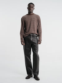 Another Aspect - Another T-Shirt 3.0 in Brown and Ecru Stripe