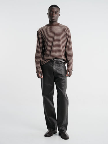 Another Aspect - Another T-Shirt 3.0 in Brown and Ecru Stripe