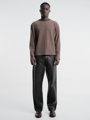 Another Aspect - Another T-Shirt 3.0 in Brown and Ecru Stripe