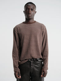 Another Aspect - Another T-Shirt 3.0 in Brown and Ecru Stripe