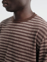 Another Aspect - Another T-Shirt 3.0 in Brown and Ecru Stripe