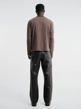 Another Aspect - Another T-Shirt 3.0 in Brown and Ecru Stripe