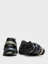 Asics - US6-S Gel-Kinetic Fluent Sneakers in Black and Vanilla