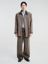 Auralee - Homespun Tweed Zip Blouson in Mix Brown