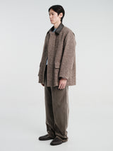 Auralee - Homespun Tweed Zip Blouson in Mix Brown