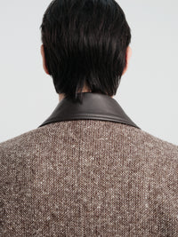 Auralee - Homespun Tweed Zip Blouson in Mix Brown