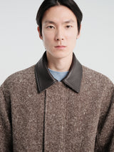Auralee - Homespun Tweed Zip Blouson in Mix Brown