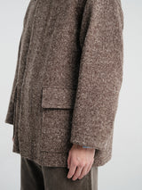 Auralee - Homespun Tweed Zip Blouson in Mix Brown