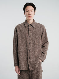 Auralee - Homespun Tweed Shirt Blouson in Mix Brown