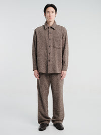 Auralee - Homespun Tweed Shirt Blouson in Mix Brown