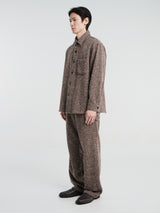 Auralee - Homespun Tweed Shirt Blouson in Mix Brown