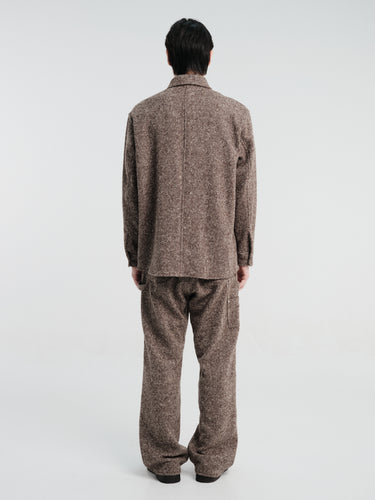 Auralee - Homespun Tweed Shirt Blouson in Mix Brown