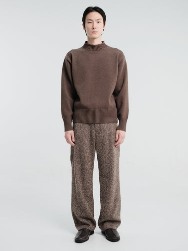 Auralee - Homespun Tweed Painter Pants in Mix Brown