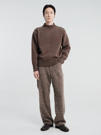 Auralee - Homespun Tweed Painter Pants in Mix Brown