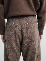 Auralee - Homespun Tweed Painter Pants in Mix Brown