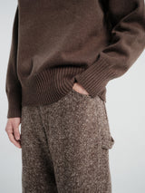 Auralee - Homespun Tweed Painter Pants in Mix Brown