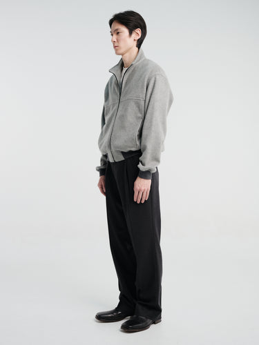 Auralee - Wool Fulling Flannel One-Tuck Slacks in Top Charcoal