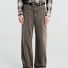 Auralee - Garment-Dyed Finx Corduroy 5P Wide Pants in Olive Brown