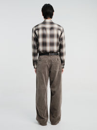 Auralee - Garment-Dyed Finx Corduroy 5P Wide Pants in Olive Brown