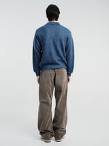 Auralee - Brushed Super Kid Mohair Knit Polo in Light Navy