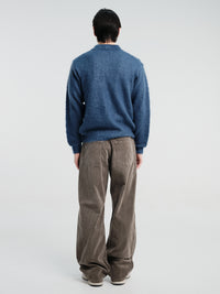 Auralee - Brushed Super Kid Mohair Knit Polo in Light Navy